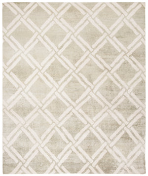 Moroccan 551 Hand Knotted 80% Viscose 20% Cotton 0 Rug Green / Ivory 80% Viscose 20% Cotton MOR551C-8