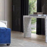 Mosaic Console Table w/ Bone Inlay in Linear Pattern by Diamond Sofa