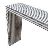 Mosaic Console Table w/ Bone Inlay in Linear Pattern by Diamond Sofa