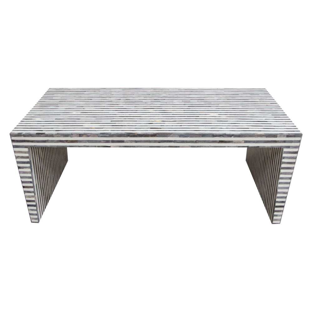 Mosaic Cocktail Table w/ Bone Inlay in Linear Pattern by Diamond Sofa