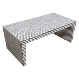 Mosaic Cocktail Table w/ Bone Inlay in Linear Pattern by Diamond Sofa