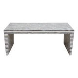 Mosaic Cocktail Table w/ Bone Inlay in Linear Pattern