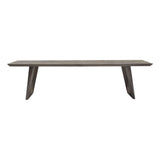 Motion Solid Mango Wood Dining/Accent Bench in Smoke Grey Finish w/ Silver Metal Inlay by Diamond Sofa