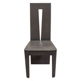 Motion 2-Pack Solid Mango Wood Dining Chair in Smoke Grey Finish w/ Silver Metal Inlay