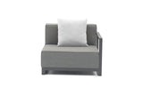 Sensation Indoor/Outdoor Modular Right Arm Chair When Facing, Grey Acrylic Fabric With Tpu Coati...