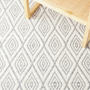 Safavieh Marbella 308 Hand Woven 100% Wool Pile Rug Grey / Ivory MRB308F-5