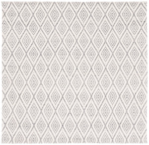 Safavieh Marbella 308 Hand Woven 100% Wool Pile Rug Grey / Ivory MRB308F-6SQ