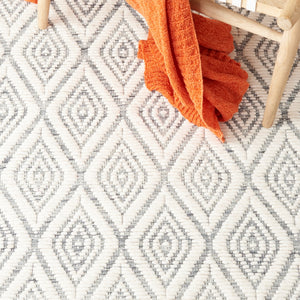 Safavieh Marbella 308 Hand Woven 100% Wool Pile Rug Dark Grey / Ivory MRB308G-5