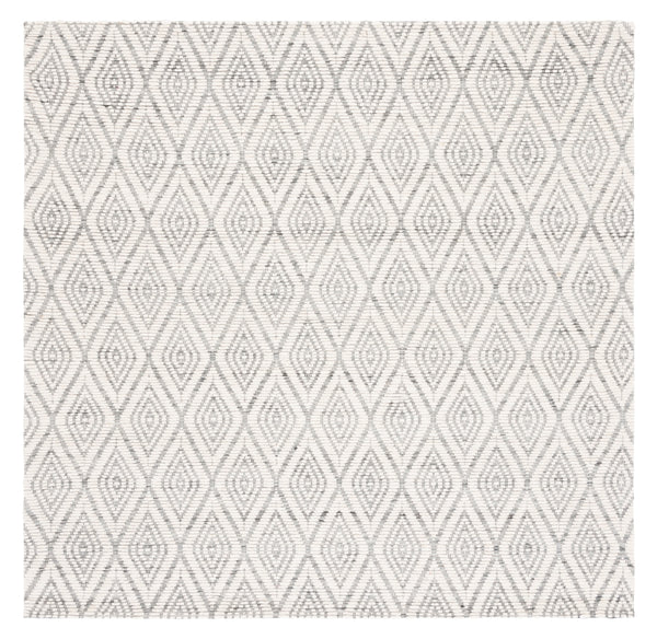 Safavieh Marbella 308 Hand Woven 100% Wool Pile Rug Dark Grey / Ivory MRB308G-6SQ