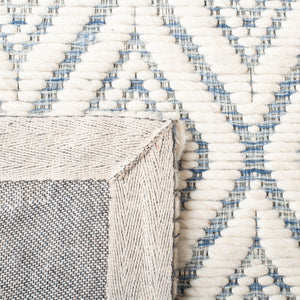 Safavieh Marbella 308 Hand Woven 100% Wool Pile Rug Blue / Ivory MRB308M-5