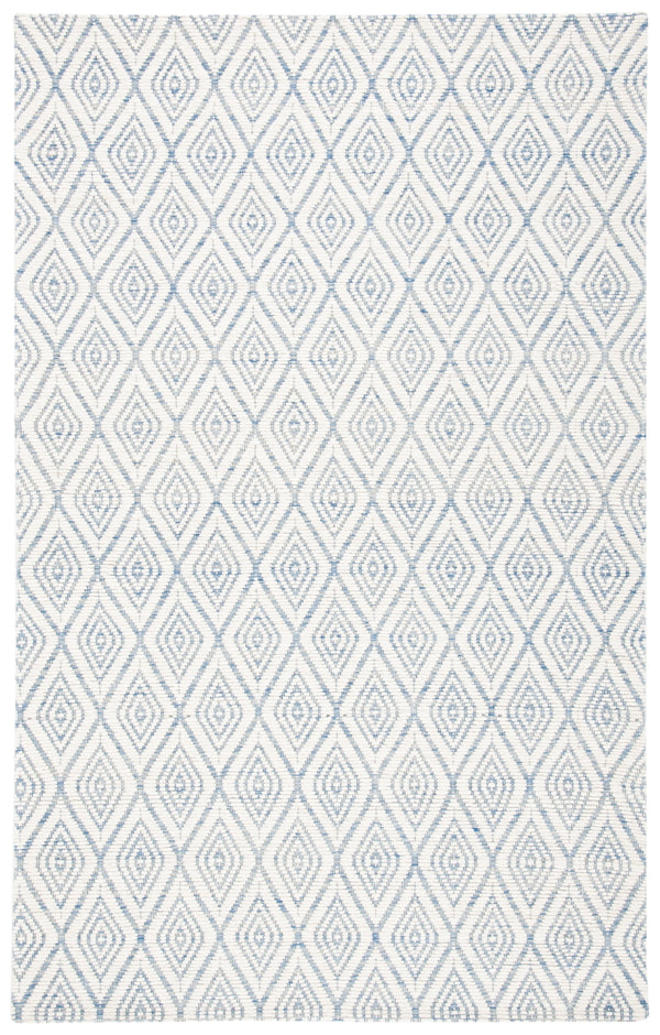 Safavieh Marbella 308 Hand Woven 100% Wool Pile Rug Blue / Ivory MRB308M-5