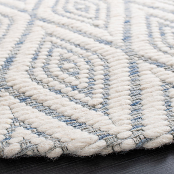 Safavieh Marbella 308 Hand Woven 100% Wool Pile Rug Blue / Ivory MRB308M-6R