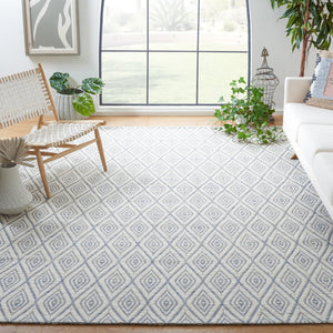 Safavieh Marbella 308 Hand Woven 100% Wool Pile Rug Blue / Ivory MRB308M-8
