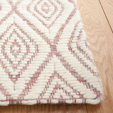 Safavieh Marbella 308 Hand Woven 100% Wool Pile Rug Dark Pink / Ivory MRB308U-5