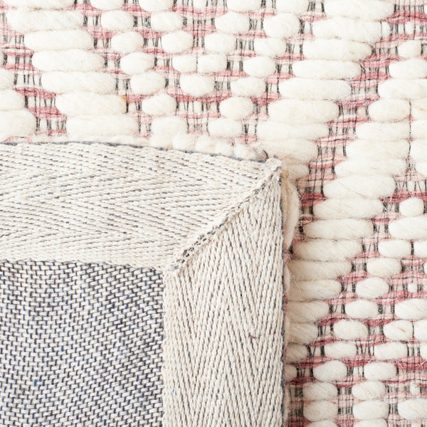 Safavieh Marbella 308 Hand Woven 100% Wool Pile Rug Dark Pink / Ivory MRB308U-5