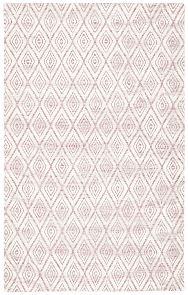 Safavieh Marbella 308 Hand Woven 100% Wool Pile Rug Dark Pink / Ivory MRB308U-5