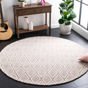 Safavieh Marbella 308 Hand Woven 100% Wool Pile Rug Dark Pink / Ivory MRB308U-6R