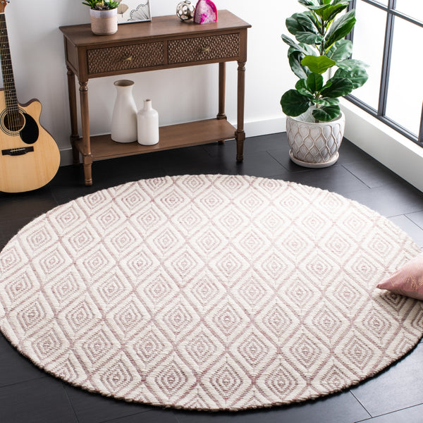 Safavieh Marbella 308 Hand Woven 100% Wool Pile Rug Dark Pink / Ivory MRB308U-6R