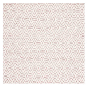 Safavieh Marbella 308 Hand Woven 100% Wool Pile Rug Dark Pink / Ivory MRB308U-6SQ