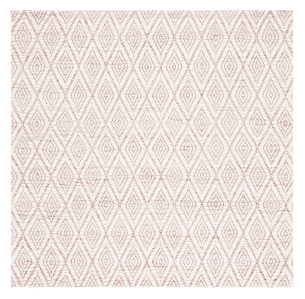 Safavieh Marbella 308 Hand Woven 100% Wool Pile Rug Dark Pink / Ivory MRB308U-6SQ