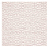 Safavieh Marbella 308 Hand Woven 100% Wool Pile Rug Dark Pink / Ivory MRB308U-6SQ