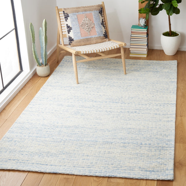 Safavieh Marbella 311 Hand Woven 100% Wool Pile Rug Blue / Ivory MRB311L-5