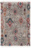 Morocco 985  Power Loomed Polyester Pile Rug Grey / Multi