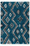 Morocco 987  Power Loomed Polyester Pile Rug Blue / Grey