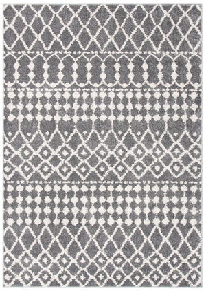 Mercer 400 Mercer 414 Bohemian Power Loomed Polypropylene Pile Rug Grey / Cream