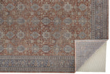 Marquette Rustic Persian Farmhouse Rug, Rust/Aegean Blue, 7ft-10in x 9ft-10in