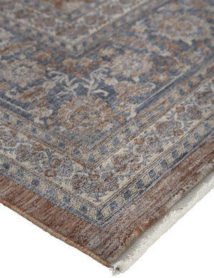 Marquette Rustic Persian Farmhouse Rug, Rust/Aegean Blue, 12ft x 15ft Area Rug