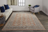 Marquette Rustic Persian Farmhouse Rug, Rust/Aegean Blue, 5ft x 7ft-2in Area Rug