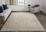 Marquette Rustic Persian Farmhouse Area Rug, Beige/Warm Gray, 9ft-6in x 12ft-7in