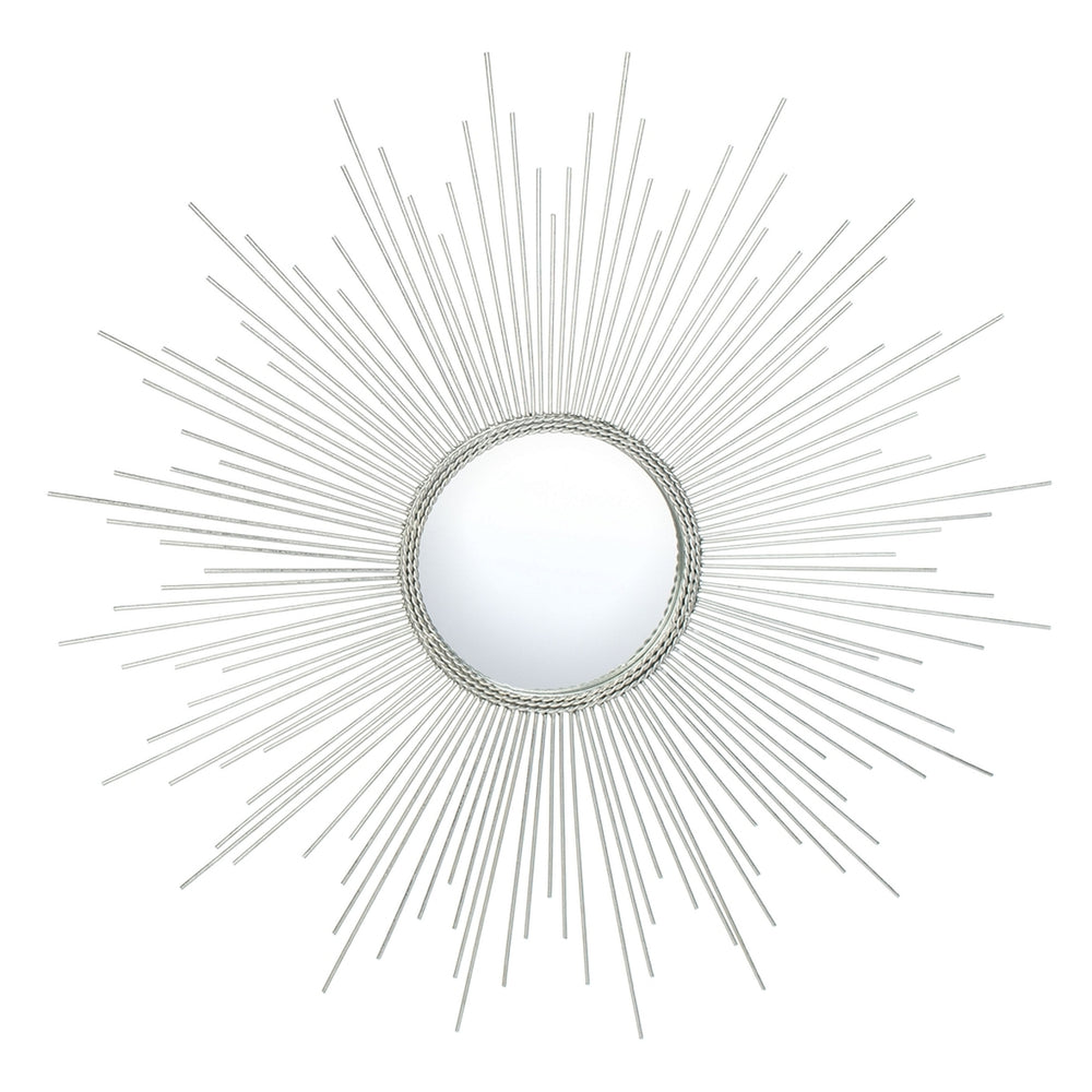 Emme Sunburst Mirror - Dazzling Silver Design with Artfully Staggered Rays for Stunning Room Decor