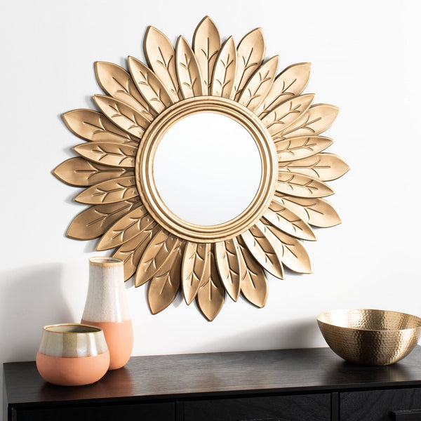 Alba Sunburst Mirror - Luxurious Botanical Design for Stylish Living Rooms and Elegant Bedrooms