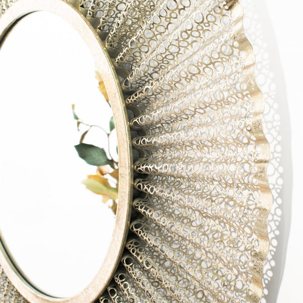 Foster Mirror - Elegant Gold Accented Wall Decor for Living Room, Bedroom & Foyer - Handcrafted Charm