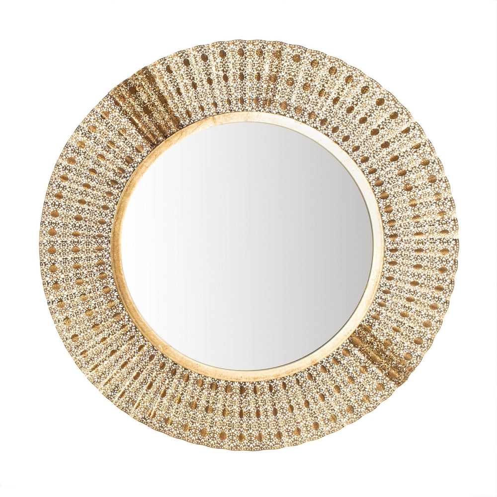 Ensley Mirror - Glamorous Gold Framed Retro Design for Chic Living Room, Foyer, or Family Room Decor