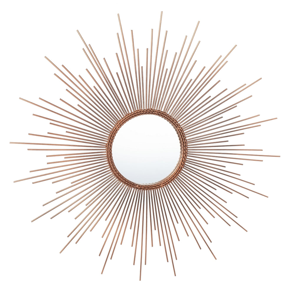 Genevieve Copper Sunburst Mirror - Chic Metallic Accent for Modern Living Rooms & Entryways