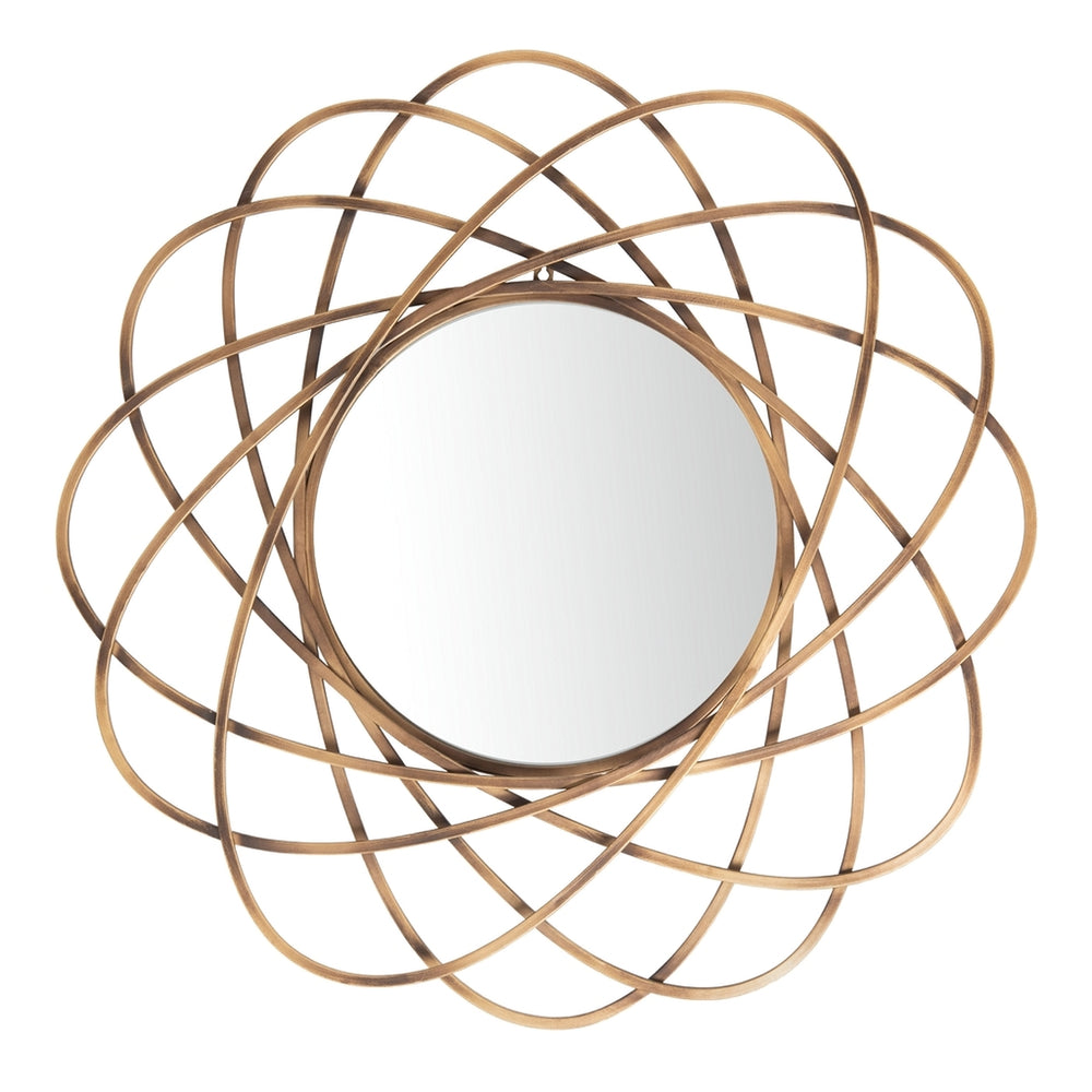 Sinisa Chic Gold Mirror – Retro Atomic Design for Modern Living Rooms, Handcrafted Artisan Quality