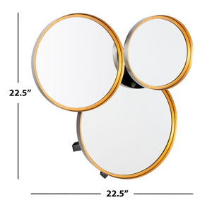 Loni Mirror - Chic Mid-Century Modern Accent with Black and Gold Foil Stripes for Stylish Decor