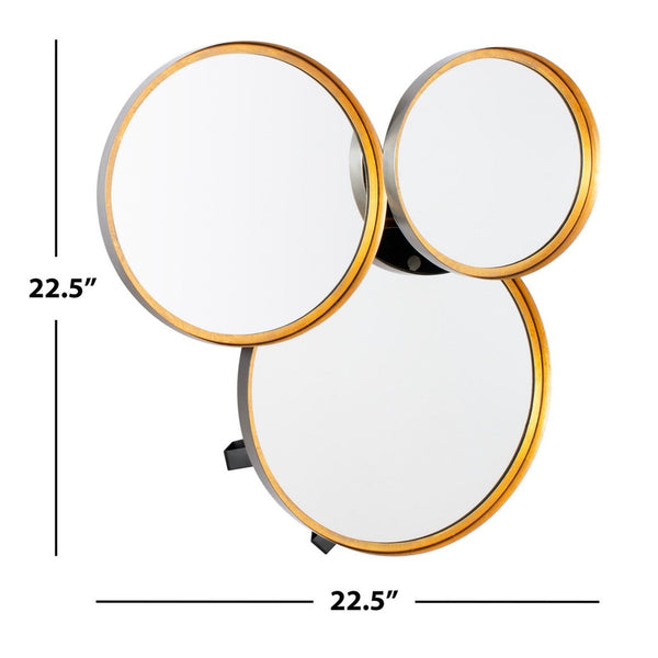 Loni Mirror - Chic Mid-Century Modern Accent with Black and Gold Foil Stripes for Stylish Decor