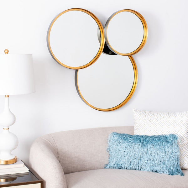 Loni Mirror - Chic Mid-Century Modern Accent with Black and Gold Foil Stripes for Stylish Decor