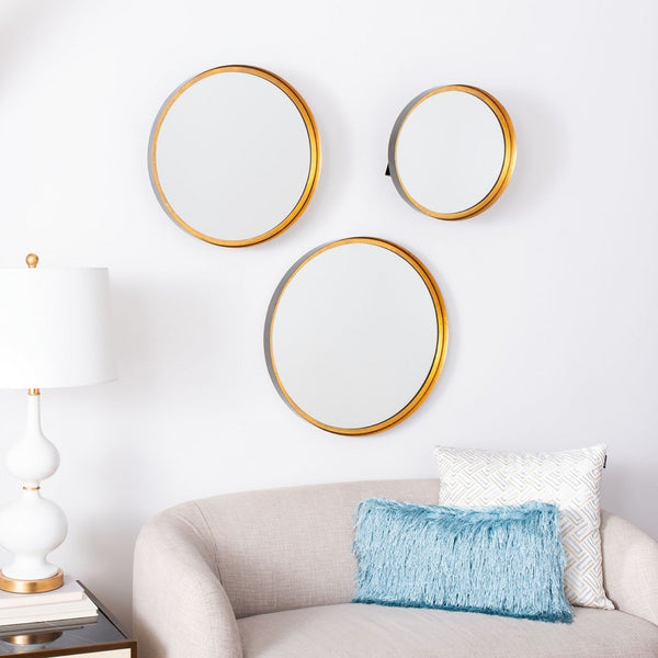 Loni Mirror - Chic Mid-Century Modern Accent with Black and Gold Foil Stripes for Stylish Decor