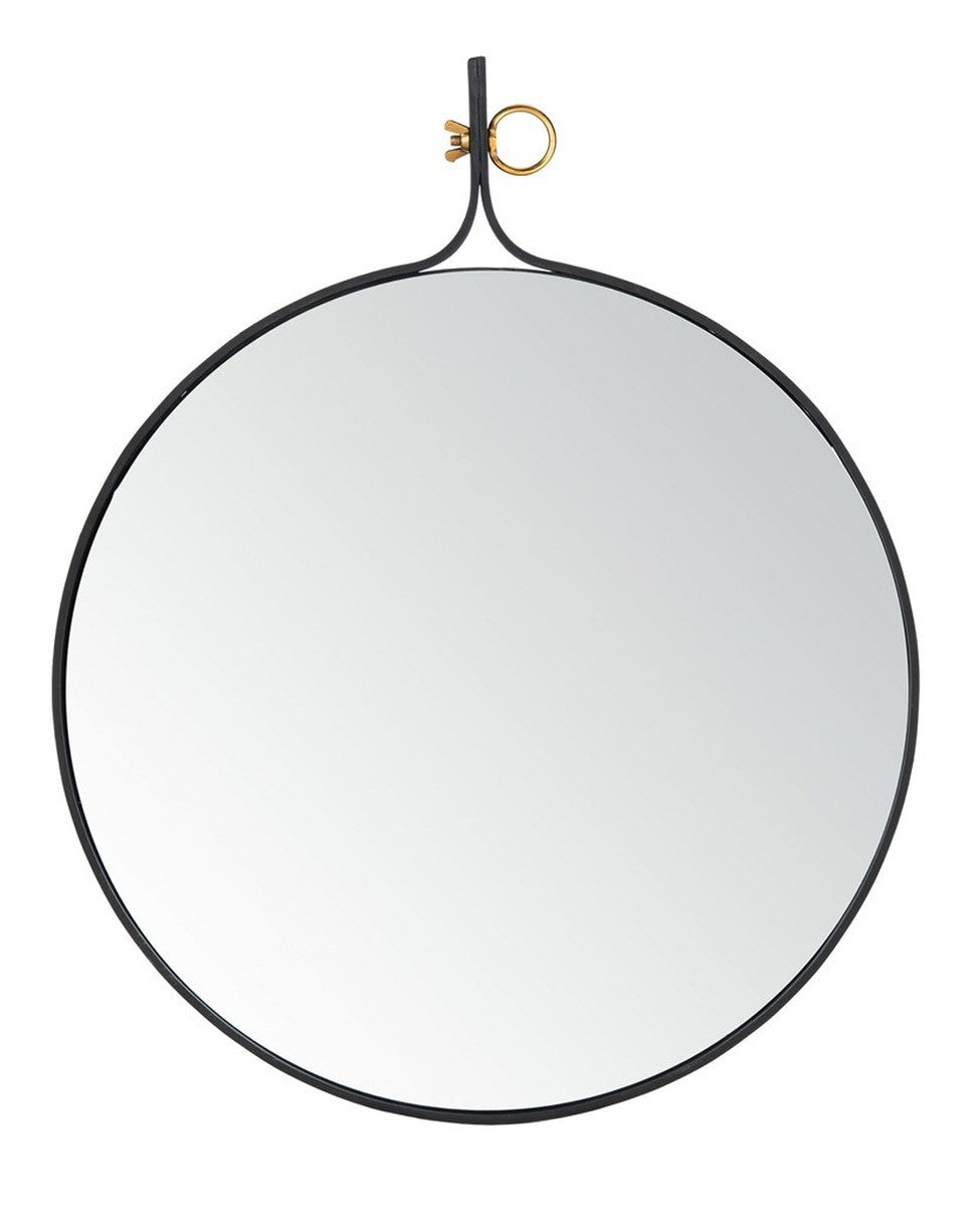 Chandlen Mirror - Chic Black Matte Finish with Decorative Brass Accent for Elegant Home Decor Style