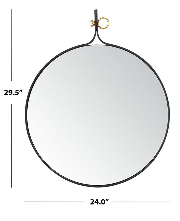 Chandlen Mirror - Chic Black Matte Finish with Decorative Brass Accent for Elegant Home Decor Style