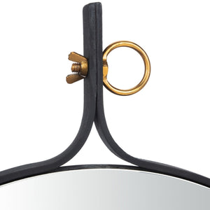 Chandlen Mirror - Chic Black Matte Finish with Decorative Brass Accent for Elegant Home Decor Style