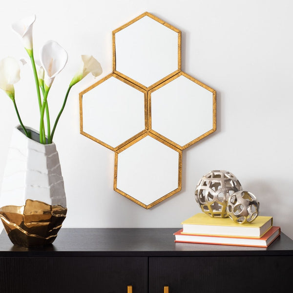 Galen Mirror - Art Deco-Inspired Gold Foil Frame for Elegant Hallway, Living Room & Entryway Decor