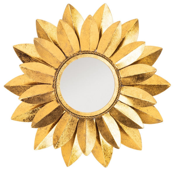Larcen Mirror: Sunflower-Inspired Gold Foil Accent for Brightening Casual Room Decor Elegance