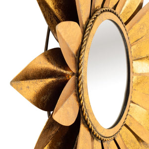 Larcen Mirror: Sunflower-Inspired Gold Foil Accent for Brightening Casual Room Decor Elegance