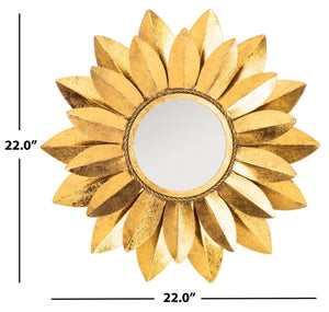 Larcen Mirror: Sunflower-Inspired Gold Foil Accent for Brightening Casual Room Decor Elegance